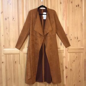 Just Fab Faux Suede Trench